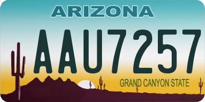 AZ license plate AAU7257