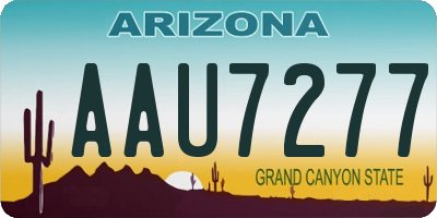 AZ license plate AAU7277