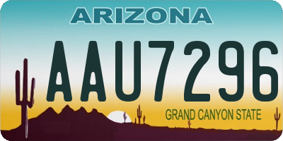 AZ license plate AAU7296