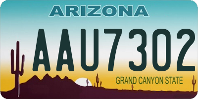 AZ license plate AAU7302