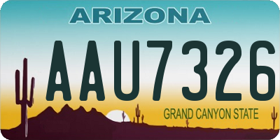 AZ license plate AAU7326