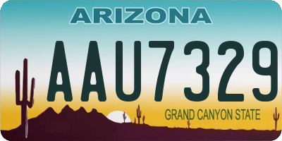 AZ license plate AAU7329