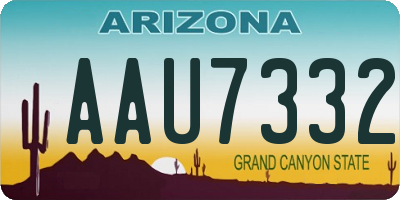 AZ license plate AAU7332