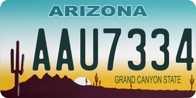 AZ license plate AAU7334