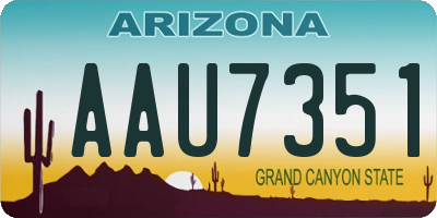AZ license plate AAU7351