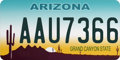 AZ license plate AAU7366