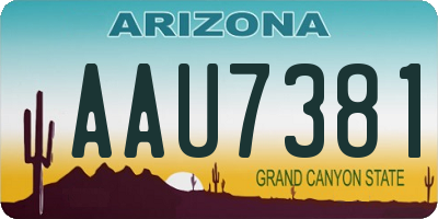 AZ license plate AAU7381