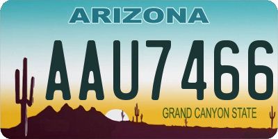 AZ license plate AAU7466