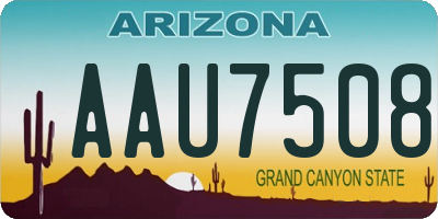 AZ license plate AAU7508