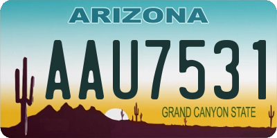 AZ license plate AAU7531