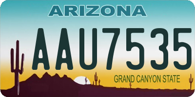 AZ license plate AAU7535