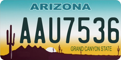 AZ license plate AAU7536