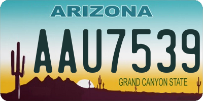 AZ license plate AAU7539