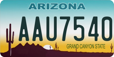AZ license plate AAU7540