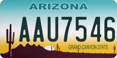 AZ license plate AAU7546