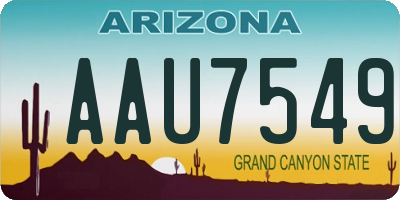 AZ license plate AAU7549