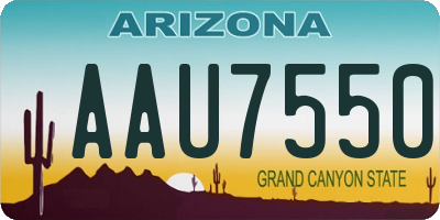AZ license plate AAU7550