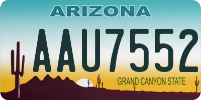AZ license plate AAU7552