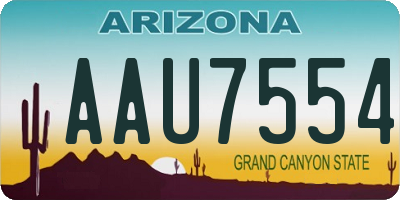 AZ license plate AAU7554