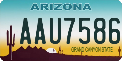 AZ license plate AAU7586