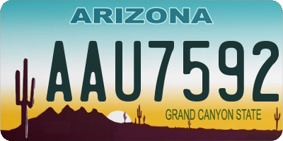 AZ license plate AAU7592