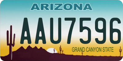 AZ license plate AAU7596