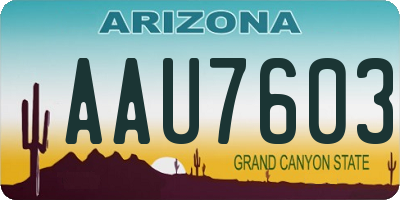 AZ license plate AAU7603
