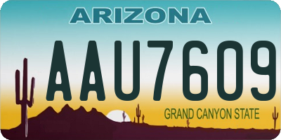 AZ license plate AAU7609