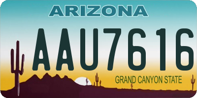 AZ license plate AAU7616