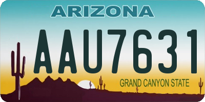 AZ license plate AAU7631