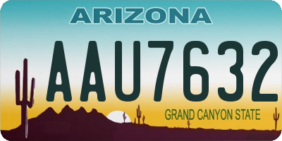 AZ license plate AAU7632