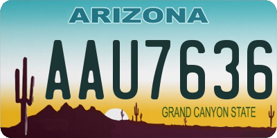 AZ license plate AAU7636