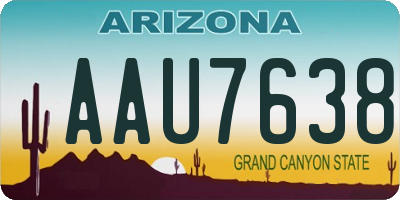 AZ license plate AAU7638