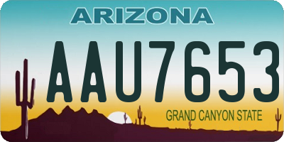 AZ license plate AAU7653