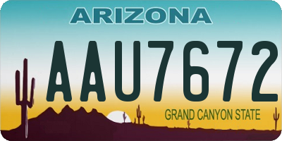 AZ license plate AAU7672