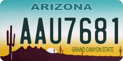 AZ license plate AAU7681
