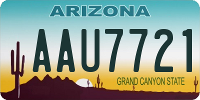 AZ license plate AAU7721