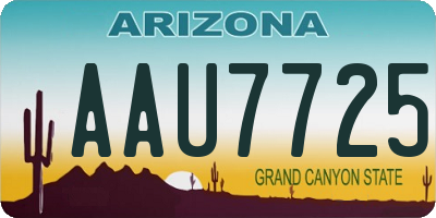 AZ license plate AAU7725