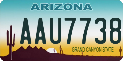 AZ license plate AAU7738