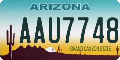 AZ license plate AAU7748