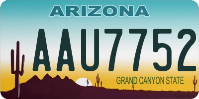 AZ license plate AAU7752