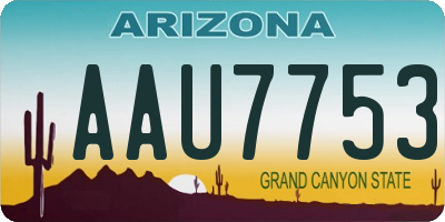 AZ license plate AAU7753