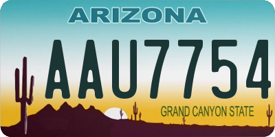 AZ license plate AAU7754