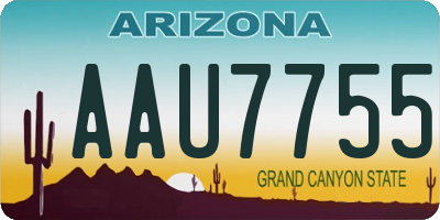 AZ license plate AAU7755