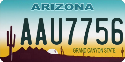 AZ license plate AAU7756