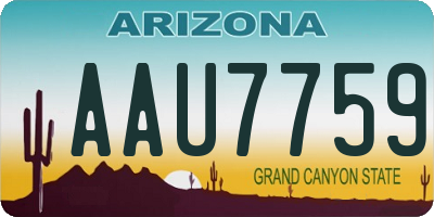 AZ license plate AAU7759