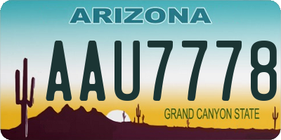 AZ license plate AAU7778