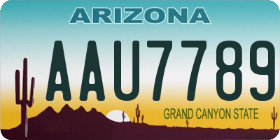 AZ license plate AAU7789