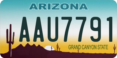 AZ license plate AAU7791