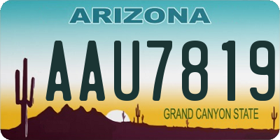 AZ license plate AAU7819